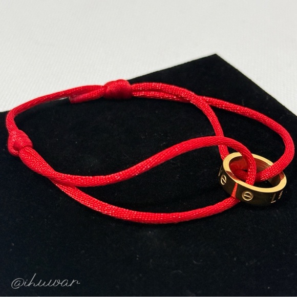 Screw Red Cord Gold Ring Bracelet - Picture 5 of 5